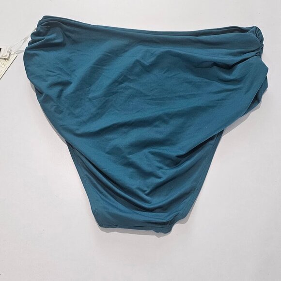 Anne Cole Plus Size Convertible High Waist Shirred Swim Bottoms - Picture 2 of 8